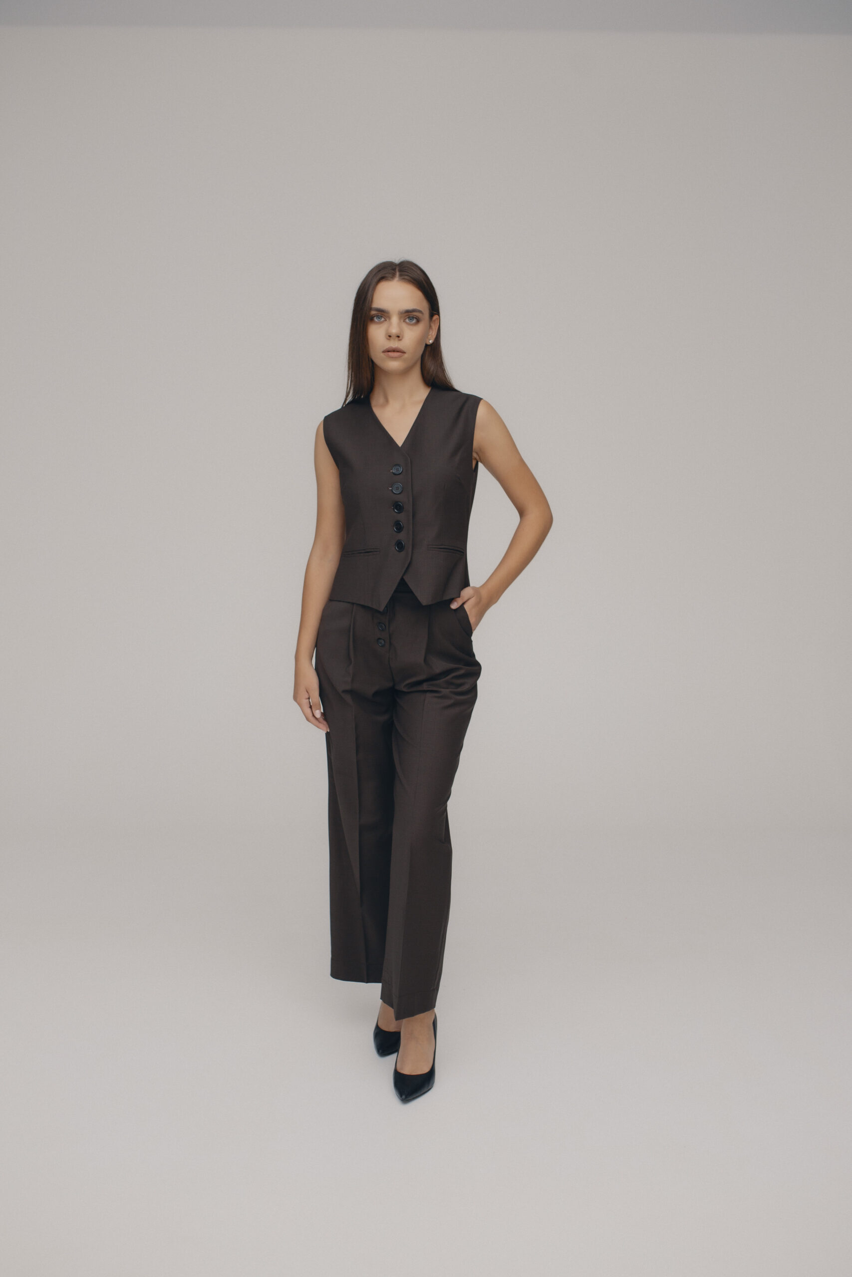 Button Brown Trousers - Image 3